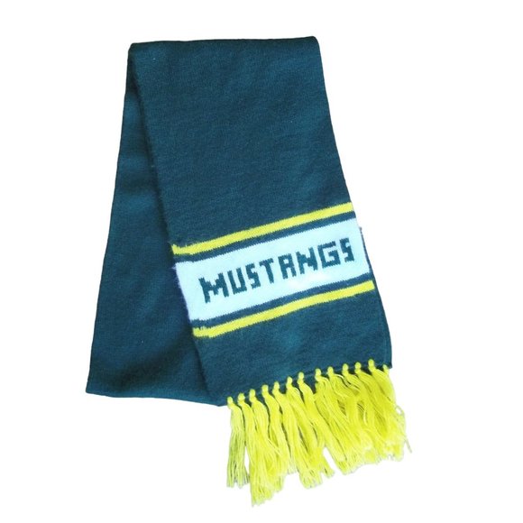 Vintage Y2K MUSTANGS Blokecore Soccer Football Sports Knot Fringe Neck Scarf - Picture 1 of 3